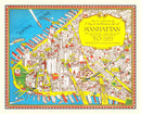 Vintage Map of Manhattan, New York 1926