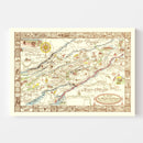 Vintage Map of Appalachia, 1950