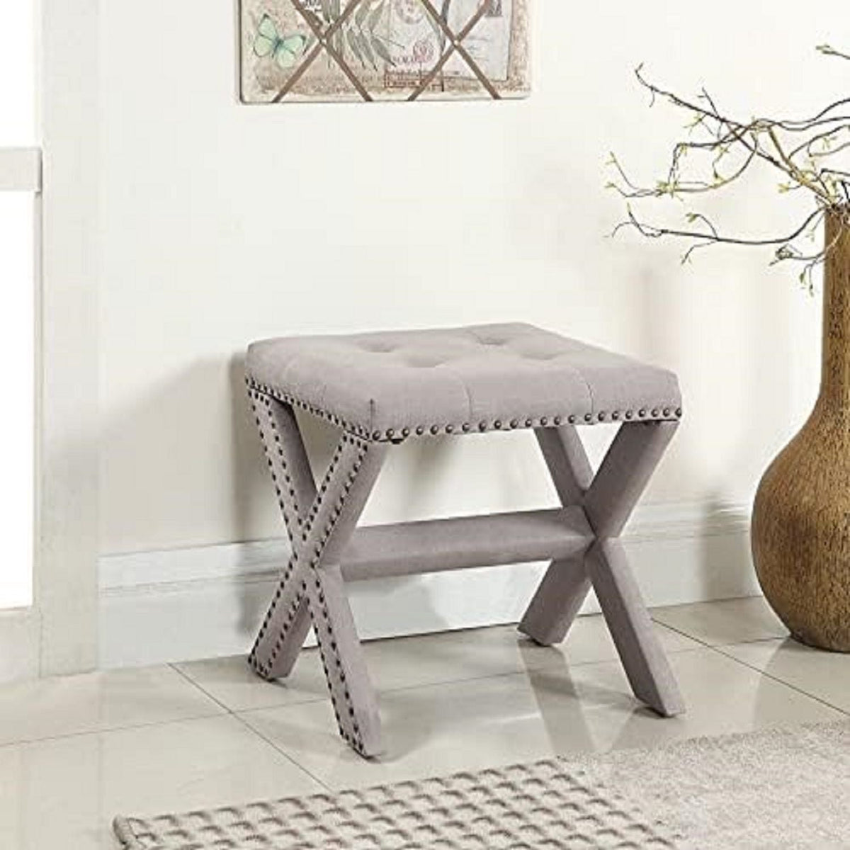 Upholstered Accent Bench With Nailhead Trim, photo 13 of 23