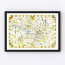Vintage Map of Glasgow, Scotland 1938