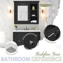 Bathroom Vanity With Medicine Cabinet, Royal Mirror Cabinet, Modern Bathroom Storage Cabinet With 2 Soft Closing Doors And 4 Drawers by HouseOfZazla