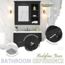 Bathroom Vanity With Medicine Cabinet, Royal Mirror Cabinet, Modern Bathroom Storage Cabinet With 2 Soft Closing Doors And 4 Drawers by Unique Piece Furniture