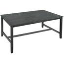 6 Piece Wooden Dining Table set, Kitchen Table set with 4 Chairs and Bench, Farmhouse Rustic Style,Gray