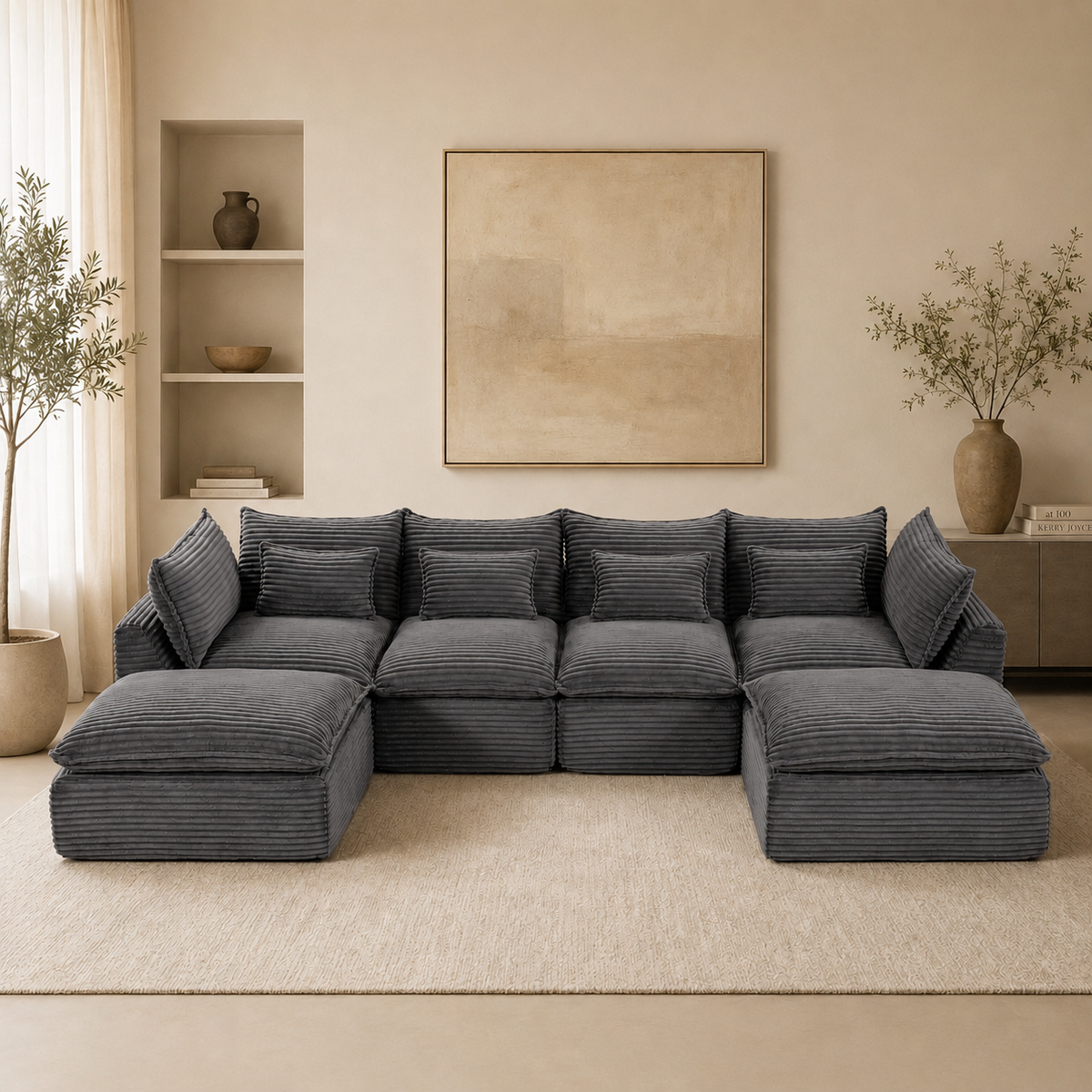 129.8" Width Cloud Couch Oversized Modular Sectional Sofa, photo 2 of 10
