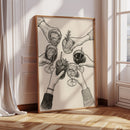 Cheers in Ink Toasting Hands Print
