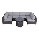 Wicker Outdoor Lounge Set With Cushions And Fire Pit by HouseOfZazla