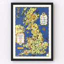 Vintage Pictorial Map of the British Isles, 1951