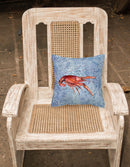 Crawfish Decorative Throw Pillow 14x14 Indoor Outdoor Accent Cushion, Fabric Cover with Insert for Sofa, Bed, Porch & Living Room