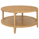 Elliott - 2 Piece Round Coffee And End Table Set - Maple by HouseOfZazla