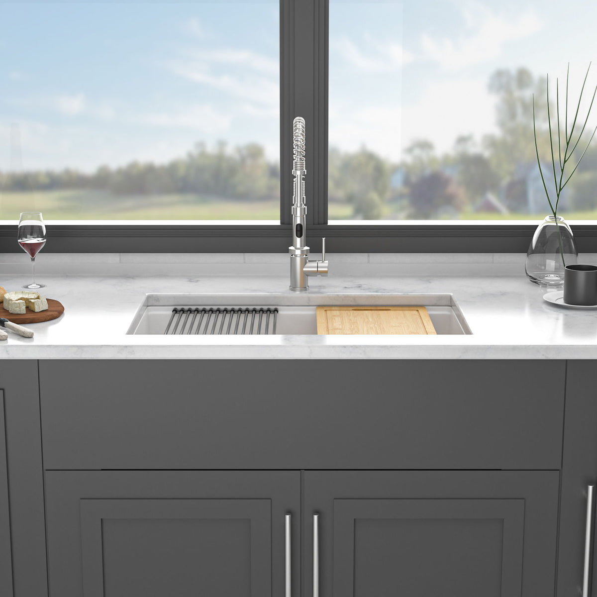 Quartz Kitchen Sink, Granite Composite Workstation Undermount, photo 15 of 27