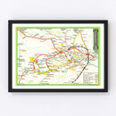 Vintage Railroad Map of London 1912