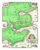 Vintage Map of Portland, Maine 1948