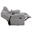 Gilson Chenille Upholstered Reclining Loveseat Grey