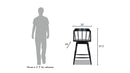 Breda - Turned Bubble Spindle Low Back Counter Stool - Black by HouseOfZazla