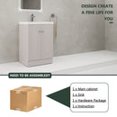 Contemporary Freestanding Bathroom Vanity With Resin Sink & Soft-Close Cabinet Doors by HouseOfZazla