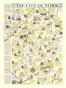 Vintage Map of York, England 1948