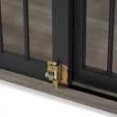 44" Heavy Duty Large Dog Crate Furniture for Large Medium Dog with Lockable Wheels, Wooden Dog Crate Dog Kennel, End Table Crate with Double layer storage, Gray