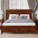 Farmhouse Style Queen Size Bed with Barn Door Headboard and Footboard by HouseOfZazla
