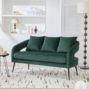 Open Back Loveseat Settee With 3 Pillows by Unique Piece Furniture