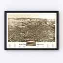 Vintage Map of Saratoga Springs, New York 1888