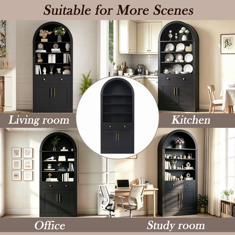 Arched Bookshelf with Storage Cabinet, photo 7 of 10