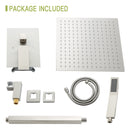Dual Shower Head 16" Ceiling Mount Square Shower System With Rough In Valve by HouseOfZazla