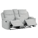 Galya - Motion Loveseat With Console - Light Gray Chenille by Unique Piece Furniture