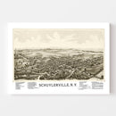 Vintage Map of Schuylerville, New York 1889