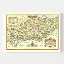 Vintage Map of England's South Coast, 1932