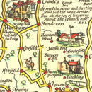 Vintage Map of England's South Coast, 1932