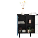 Modern Sideboard Buffet Cabinet With Doors And Unique Panel Styling by HouseOfZazla