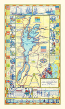Vintage Map of Lake Champlain, 1939