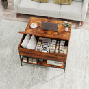 Flip-Top Coffee Table With Storage Lift-Top Design With Hidden Compartment - Black by HouseOfZazla