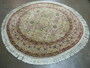 6' Handmade Fine Indian Wool Rug Carpet Round Silk Accent Beauty