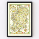 Vintage Map of Ireland 1933