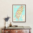 Vintage Map of Taiwan 1969