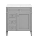 Bathroom Vanity With Medicine Cabinet, Royal Mirror Cabinet, Modern Bathroom Storage Cabinet With 2 Soft Closing Doors And 4 Drawers by HouseOfZazla