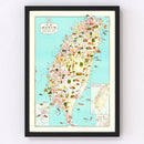Vintage Map of Taiwan 1969