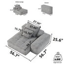 Modern Oversized Modular Sectional Sofa with Sparkling Chenille Fabric