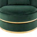 360 Degree Swivel Accent Chair Velvet Modern Upholstered Barrel Chair Over-Sized Soft Chair with Seat Cushion for Living Room, Bedroom, Office, Apartment, Green