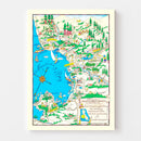 Vintage Map of Santa Cruz County, California 1966
