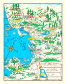 Vintage Map of Santa Cruz County, California 1966