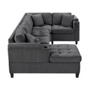 U Shaped Sectional Sofa, Corner Living Room Couch With Built In Cup Holders, Storage, USB Ports by HouseOfZazla