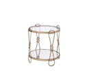 Zekera Mirrored & Champagne Finish End Table