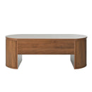 Lift Top Coffee Table With Hidden Compartment, Modern Oval Lift Tabletop For Home Living Room by HouseOfZazla