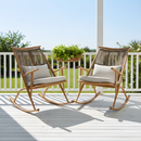Matched Set of 2 Iron Rocking Chairs with Maple Finish