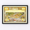 Vintage Map of Pittsburgh, Pennsylvania 1939