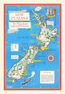 Vintage Map of New Zealand 1943