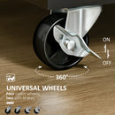 41" Modern Rolling Kitchen Island on Wheels, Utility Cart Storage Trolley with Rubberwood Top & Drawers, Black