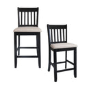 Transitional Rubberwood Dining Room Chairs (Set of 2) With Slatted Back - Black by HouseOfZazla
